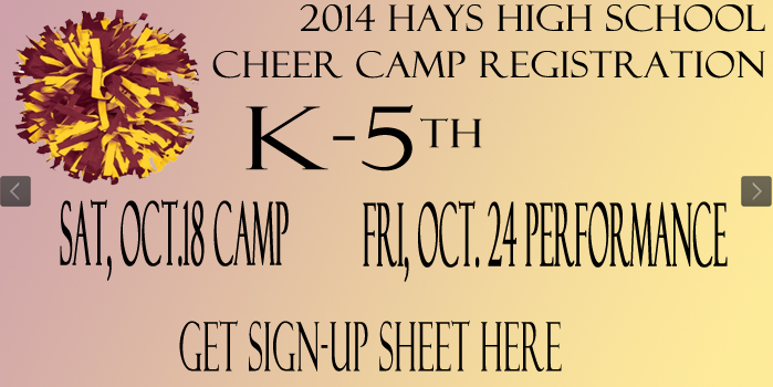 Youth cheer camp will be on Oct. 18