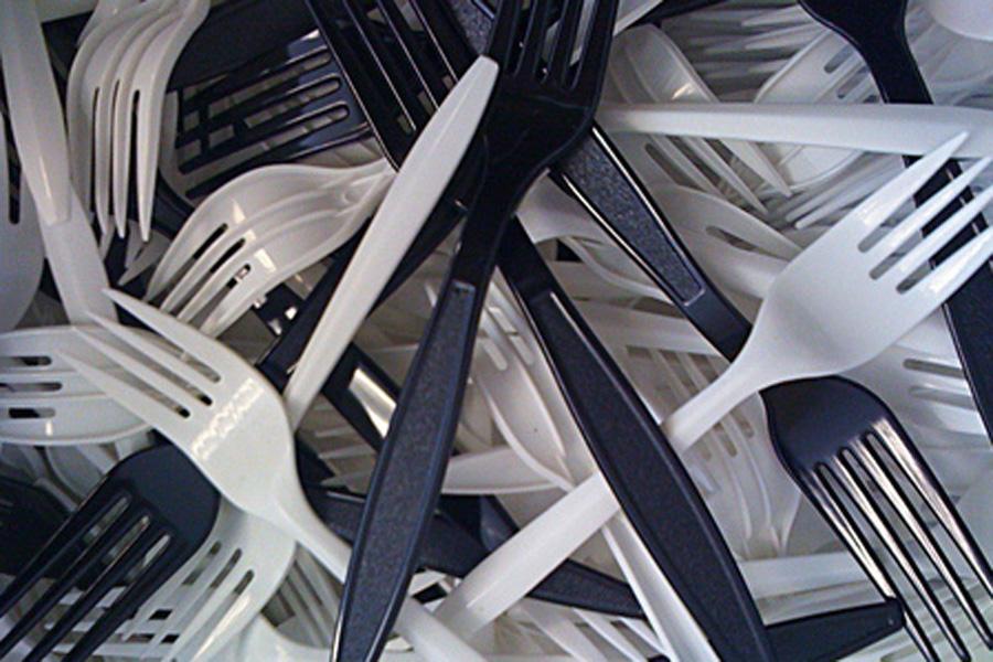 Metal forks are replaced by plastic