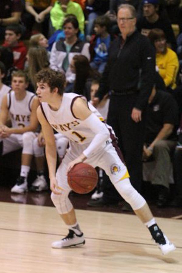 Drew Young playing at the home Dodge City game on Jan. 30.