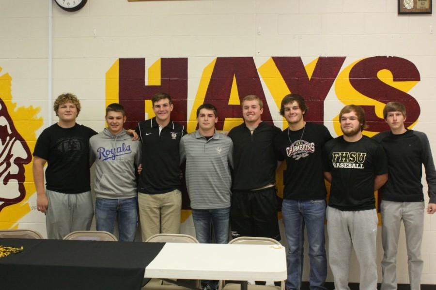 Seniors+Jared+Haynes+and+Cole+Schumacher+sign+to+Fort+Hays