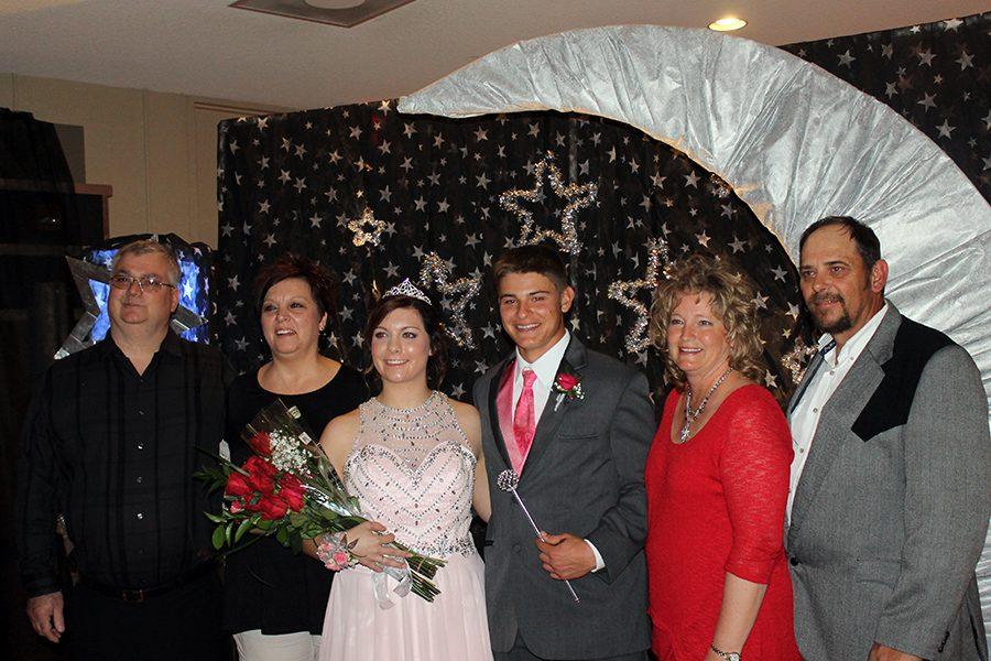 Seniors Brittany Dinkel and Jerett Pfannenstiel were crowned prom king and queen.