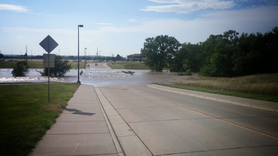 After areas north of Hays received as much as 8+ of rainfall this morning, Big Creek and other streams began to swell Sunday afternoon, Cirrus Weather reports.