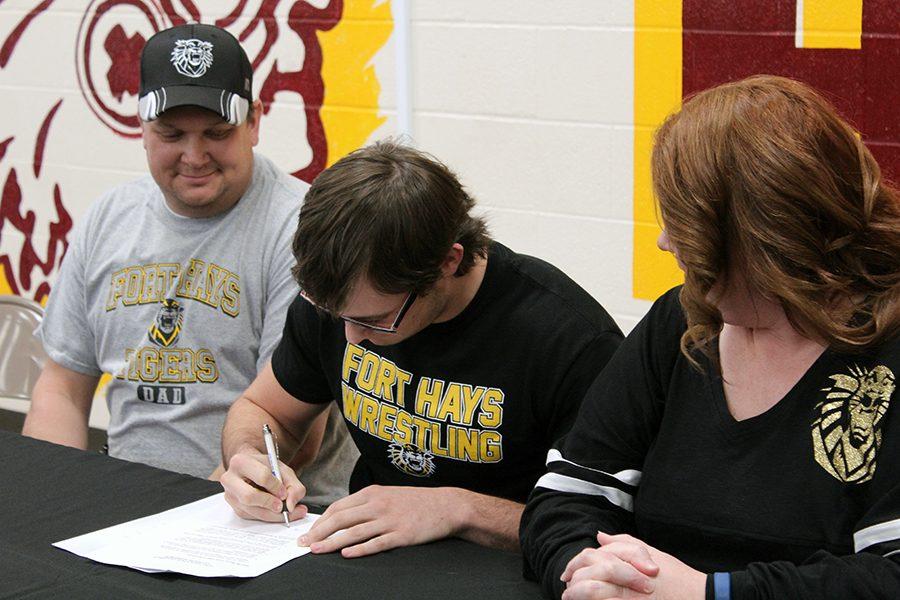 Springer signs to Fort Hays State University for wrestling. 
Im very glad to have this opportunity, Springer said. 