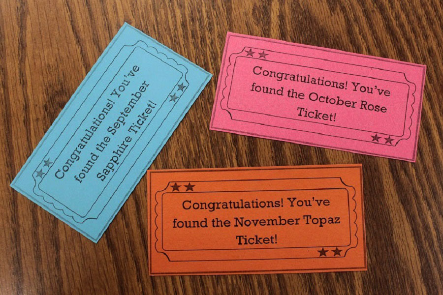 Blue tickets will be hidden for the month of September. Pink will go with October and orange will be Novembers color.
