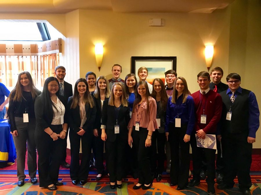 19 DECA members competed at the state conference. Members prepared for months in advance, writing papers and preparing presentations to earn their way to nationals.
