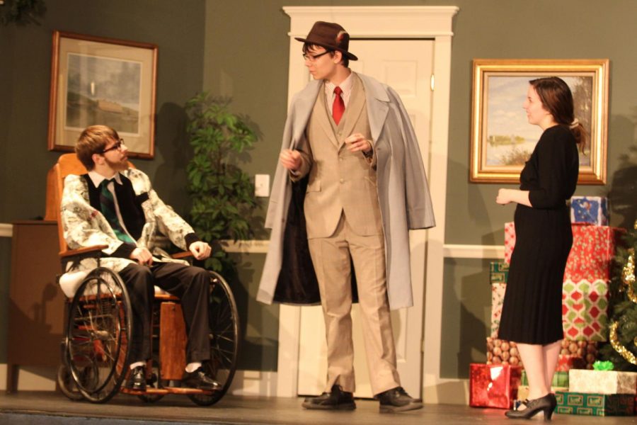 Rooney, freshman Andrew Duke and Gonzalez rehearse a scene in Act Two where Dukes character, Beverly Carlton, visits Whiteside.