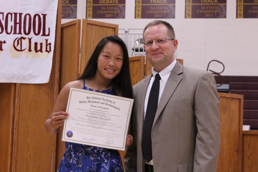 Junior Cordelia Isbell received the National Academy of Future Scientists and Technologists Award of Excellence. She was nominated by her teacher or guidance counselor for leadership ability, academic achievement and dedication to science  and technology. 