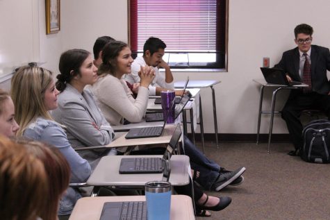 Students in instructor Layton Hickel’s American Government participate in mock trial
