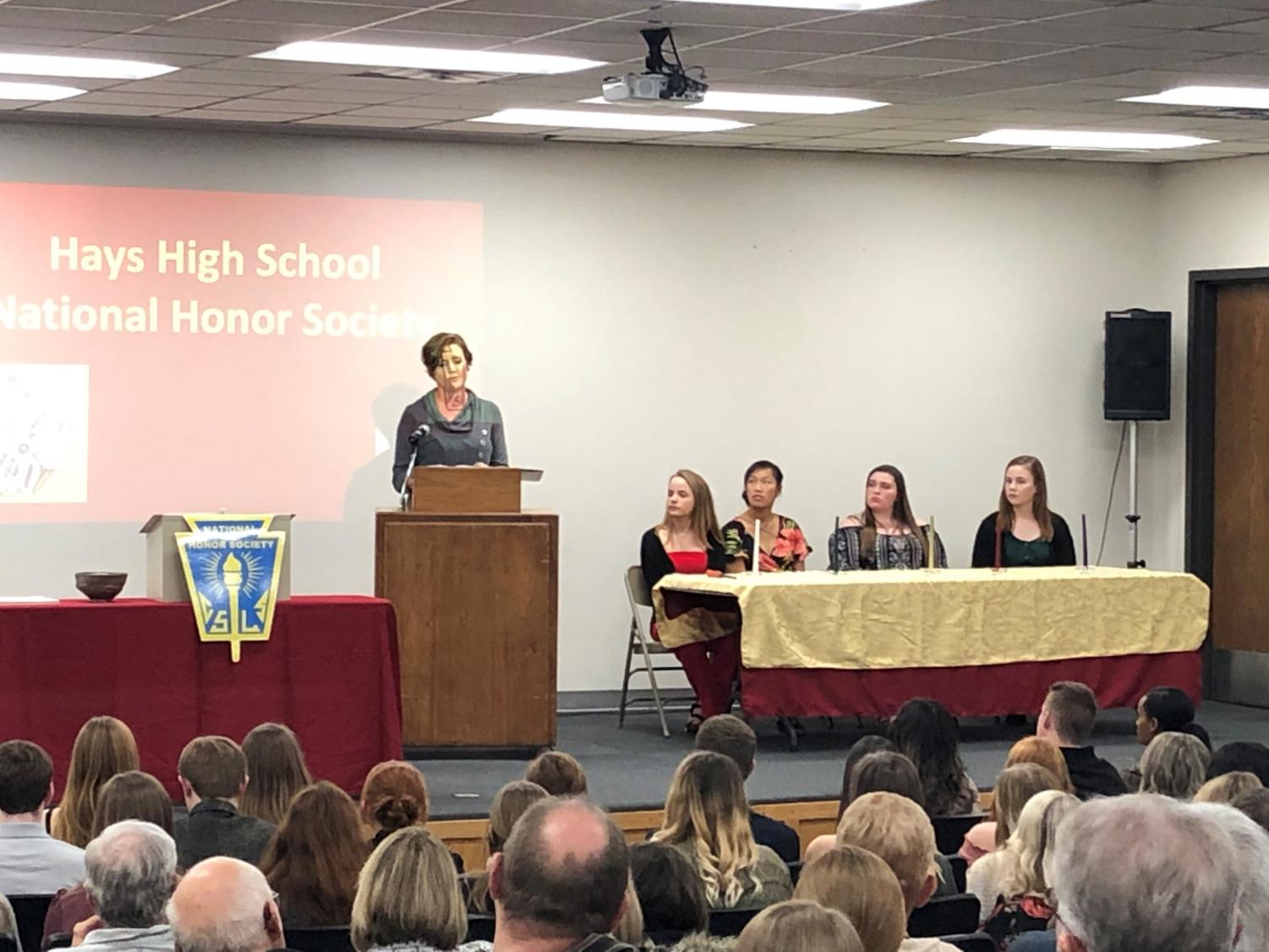 National Honor Society was inducted on Nov. 6, where school board president Mandy Fox was a guest speaker.