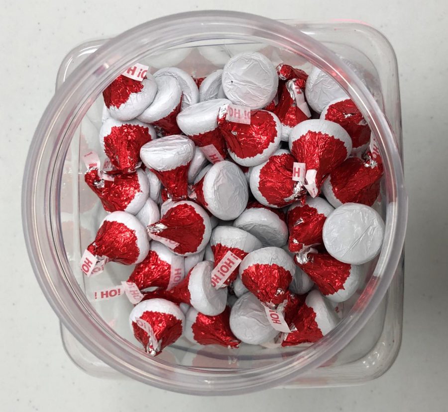 The Guidon is hosting a contest asking participants to guess how many Hersheys kisses are in this jar. The winner will receive a $20 giftcard to Cervs and second place will receive a $10 iTunes giftcard. The contest ends Dec. 19.