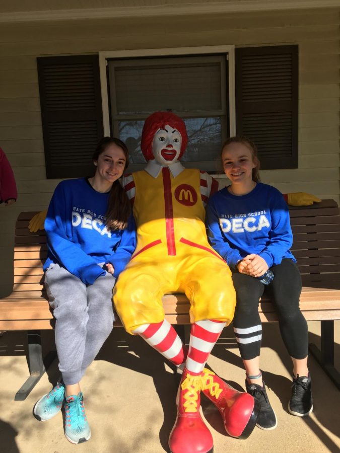 Seniors Isabelle Braun and Kallie Leiker have been working on the Ronald McDonald House DECA project for the past two years.