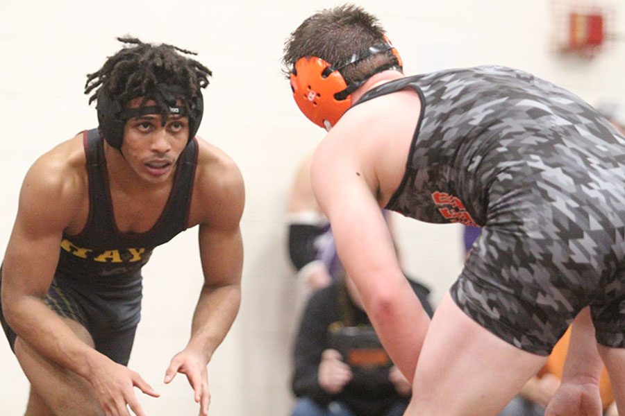 Junior++DaVontai+Robinson+competing+at+the+Bob+Kuhn+Prairie+Classic+on+Jan.+18-19.+The+wrestling+teams+next+action+will+be+Jan.+25-26+at+the+Garden+City+Invitational.