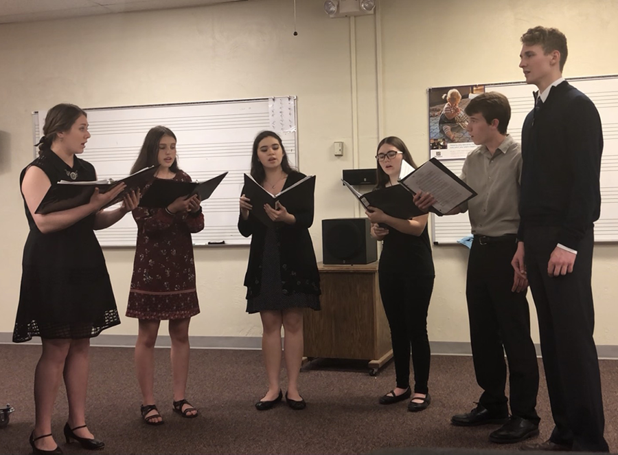 Ensemble 11 performs From The Sixth Hour from The Little Match Girl Passion at Barton Community College on April 6. The ensemble received a I rating and will be advancing to State.