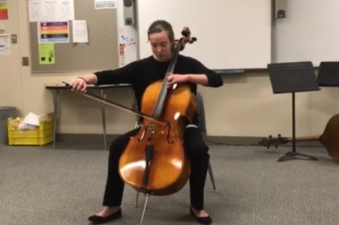 Sidney Wittkorn performs her cello solo at State contest at Emporia High School.