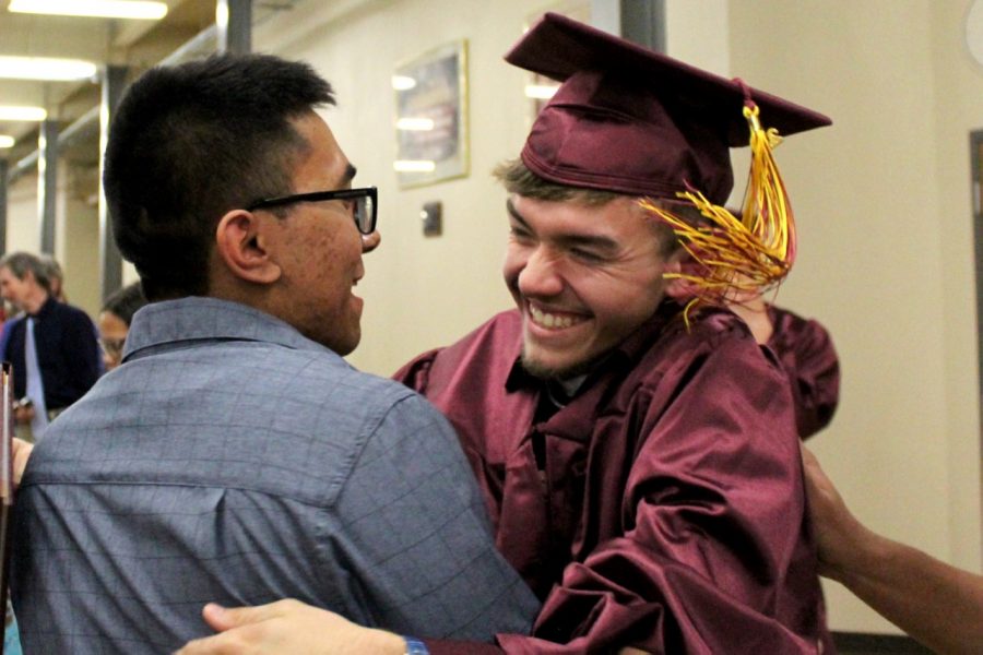 Seniors took the moment after graduation to be congratulated by theur loved ones. The class of 2019 graduated on May 12 at 1:30 p.m. at Gross Memorial Coliseum.