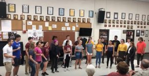 Chamber Singers give their debut performance of Thunder by Imagine Dragons at Indian Pride Night on Aug. 26.