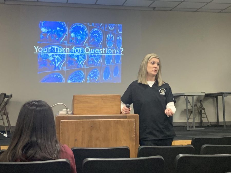 Throughout the presentation, Wagner had a PowerPoint covering all details about Medical Imaging, such as the career outlook, job details and helpful traits for the career.