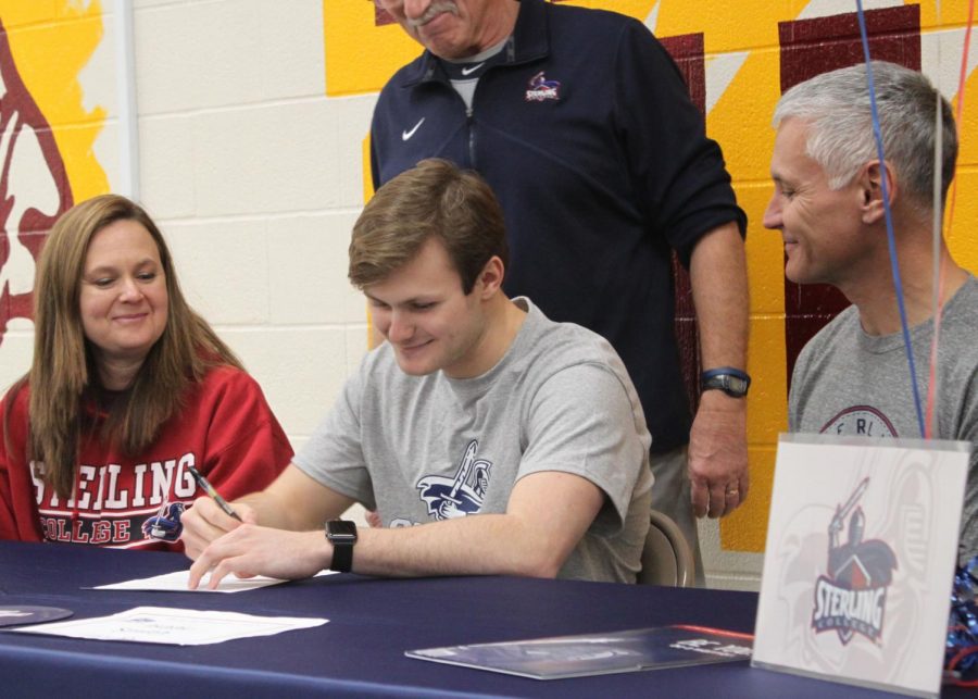 Senior Isaac Smith signed to Sterling College after hearing about it through a colleague, also there for swimming.