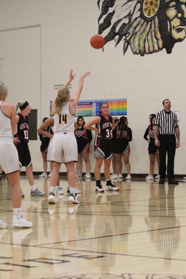 Senior Isabel Robben shoots a free-throw during the home game against Great Bend on Jan. 14. 