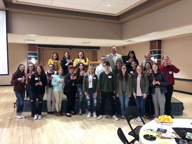 Students pose for a picture at Fort Hays State University Future Educators Day. Seventeen students from Hays High attended the event.
