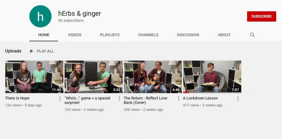 Seniors Nathan Erbert and Lynsie Hansen have created a YouTube channel called “hErbs & Ginger.”Hansen said she enjoys learning how to edit videos and watching failed attempts.