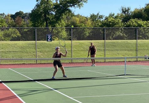 Seniors Taylor Deines and McKena McBride played #1 doubles and tied for second.