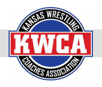 Logo of the Kansas Wrestling Coaches Association.  