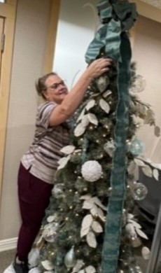 Leah Koener decorates her office at the hospital on Dec. 13, as she prepares for the holidays. 