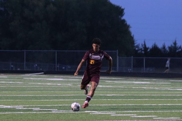 Sophomore Ivan Maldonado plays in the home game against Dodge City.