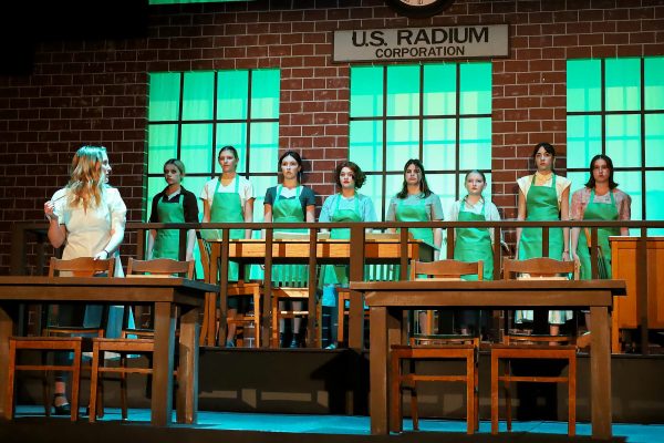 Grace Fryer (senior Jordan Aschenbrenner) looks back at other Dial painters. The Fall Play "Radium Girls” was based in the 1920s and showed the health problems caused by radium.  