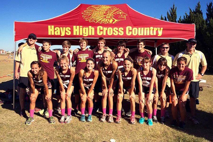 The+cross+country+team+celebrates+their+success+at+regionals