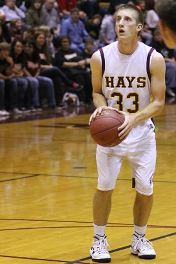 Senior Cash Hobson prepares for a free throw at the home Junction City game on Dec. 16.