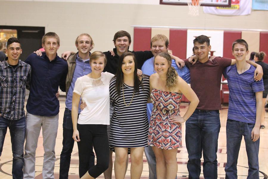 Talent Show Winners: Front - Hannah Norris, Amanda Dinkel, Emily McPherson. Back - Micheal Ploutz, Cash Hobson, Andrew McGinnis, Jacob Balzer, Quinlan Brungardt, Max Befort, and Jared Thom.