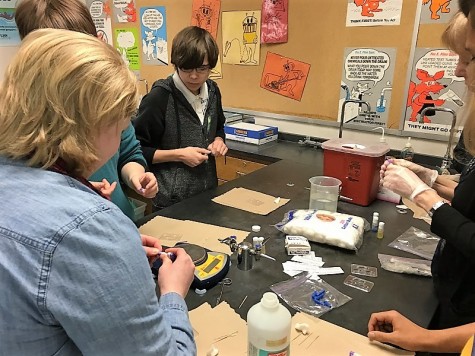 Human Biology class performs blood typing test