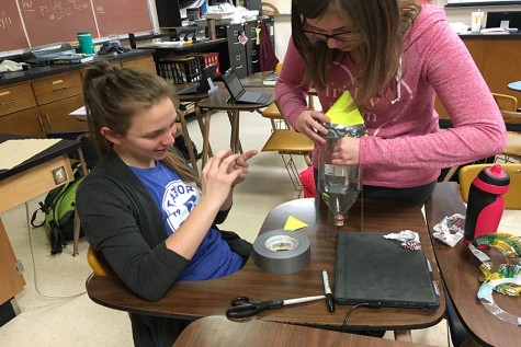 Junior Honors Chemistry class creates bottle rockets