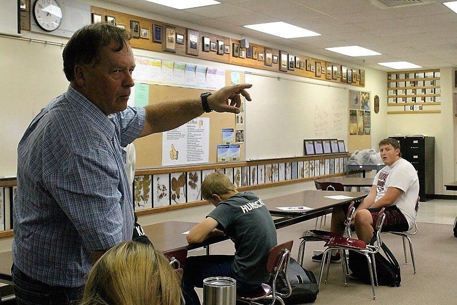 FFA Instructor Curt Vajnar teaches during one of his agriculture classes.  