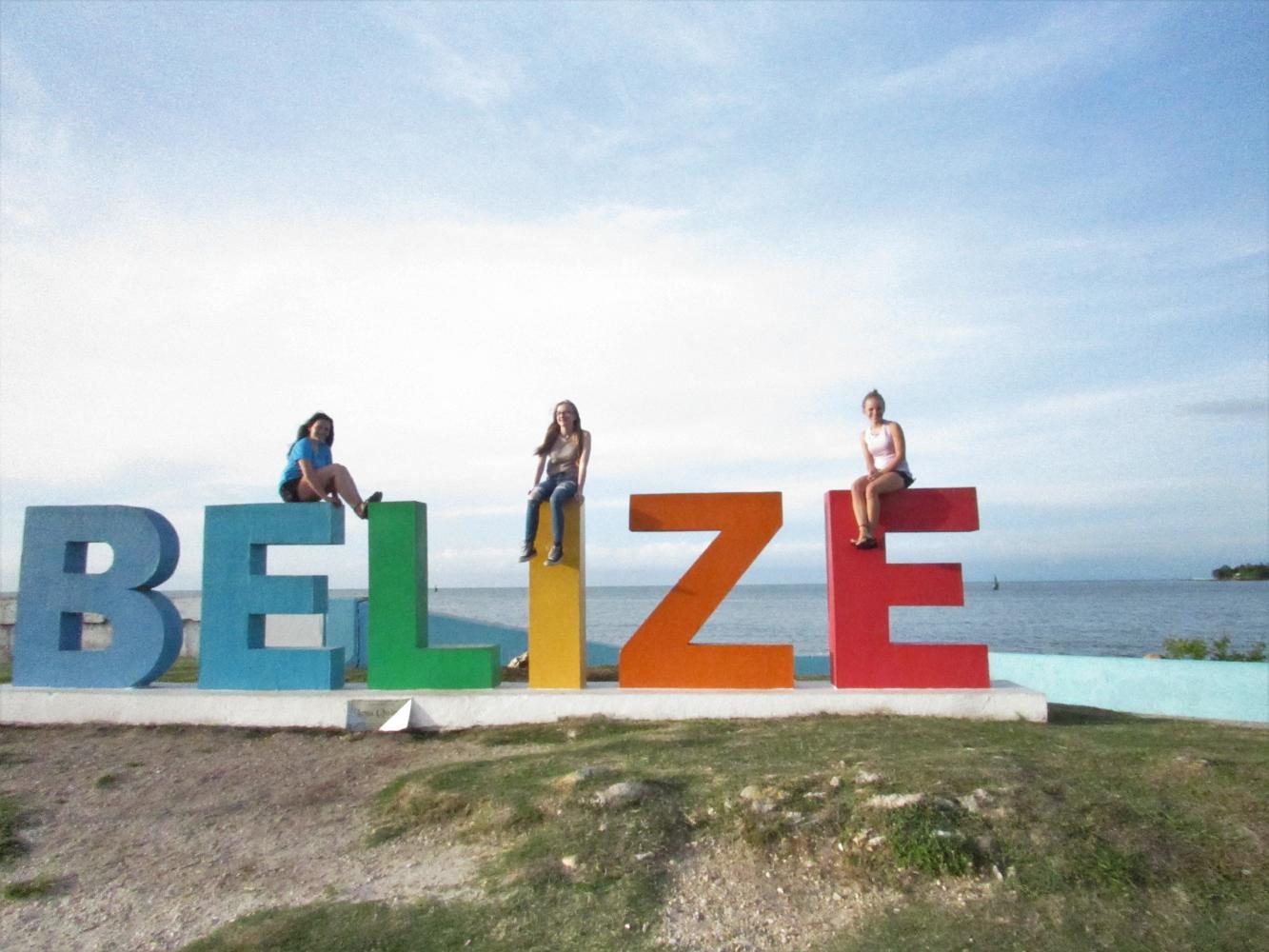 The Belize sign in Belize City stood along the coast.