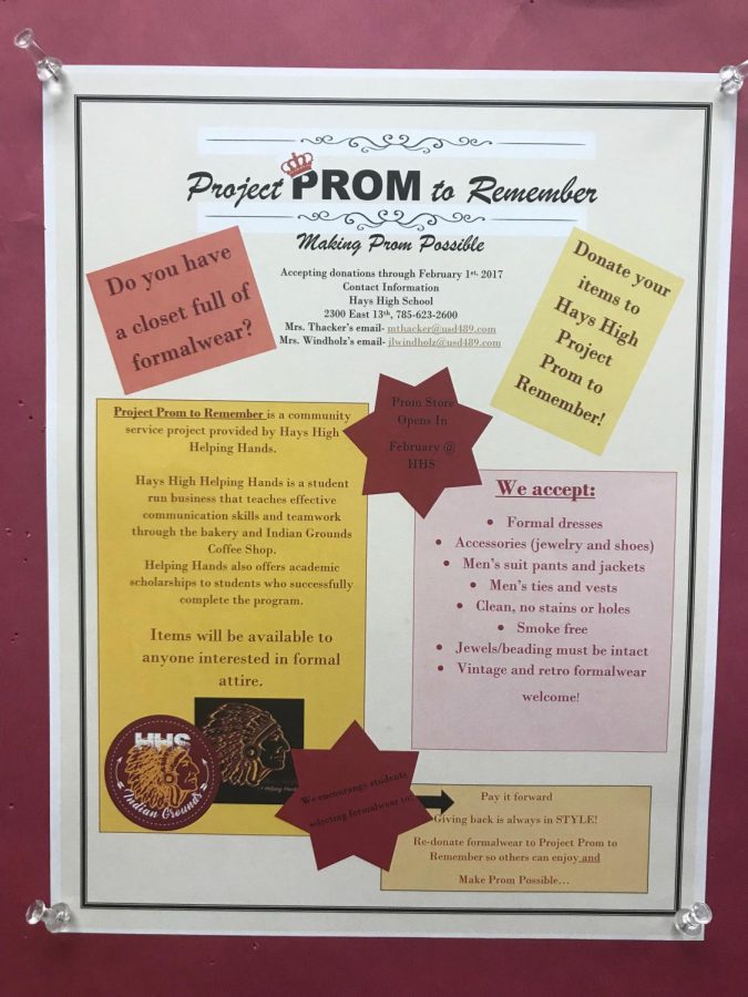 Project Prom to Remember is being run by students enrolled in Helping Hands. The project gives students a chance to look through formalwear and take any selections they like at no cost to them.