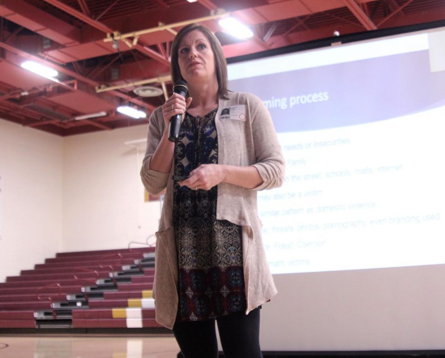 Jennifer White is the founder and executive producer of ICT S.O.S. On Jan. 8, White spoke to students about human trafficking and explained how a person can be put in that situation.