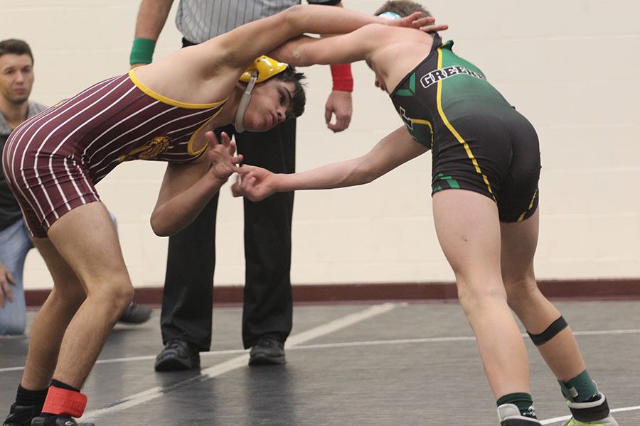 Sophore Jordan Zimmerman compete at the Bob Kuhn Prairie Classic. The Indian Wrestling teams action will be Feb. 8 at home.