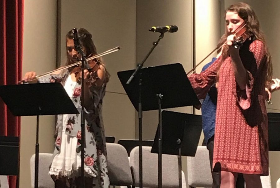 Junior Alexandria Hagerman  and senior Trinity Callis performed in the orchestras small group, as well as the full orchestra.