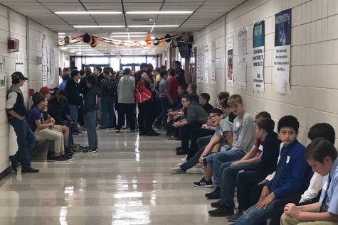 High school students from across Western Kansas waiting for their District auditions.