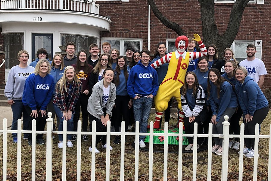 Twenty-three DECA members and three sponsors traveled to Wichita to help in the Ronald McDonald Houses on Jan. 16. The volunteers completed chores, emptied pull tabs and organized donations collected throughout December. 