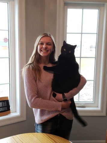 Freshman Sam Vesper moved to Hays this year from Lyons. In her spare time, she enjoys spending time with her cat.