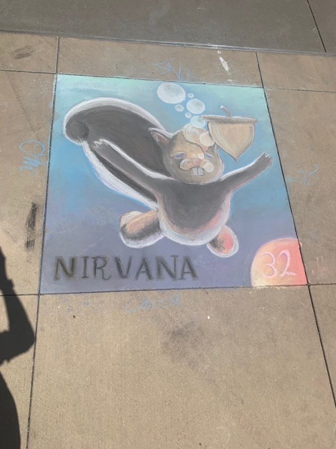 Hays High students took first and second place at the sidewalk chalk art day competition on April 17.