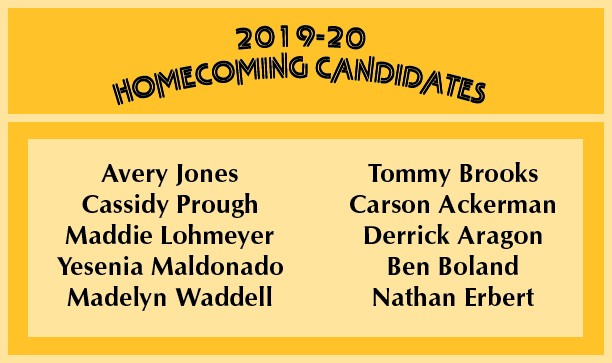 The+2019+Homecoming+Candidates%2C+the+winners+will+be+named+on+Sept.+27.