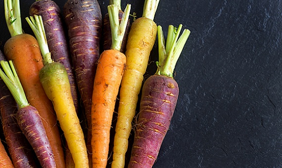 Fresh organic rainbow carrots