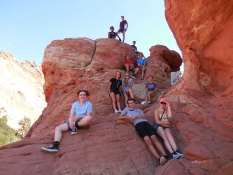 Orchestra students rock climb at Garden of the Gods in Denver, Colorado on Sept. 18. 
