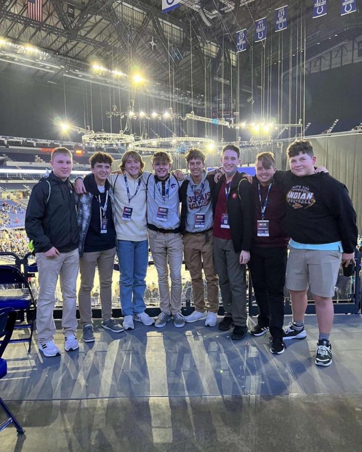 Students from Immaculate Heart of Mary attend a concert during NCYC. Morning and evening activities were held at Lucas Oil Stadium.