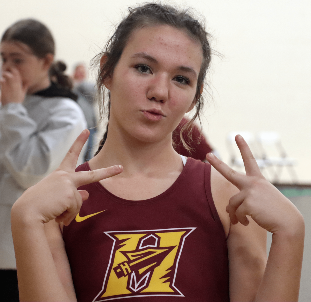 Adalynn Wilkie poses after her winning finish at the Prairie Classic Tournament on Jan. 18.
